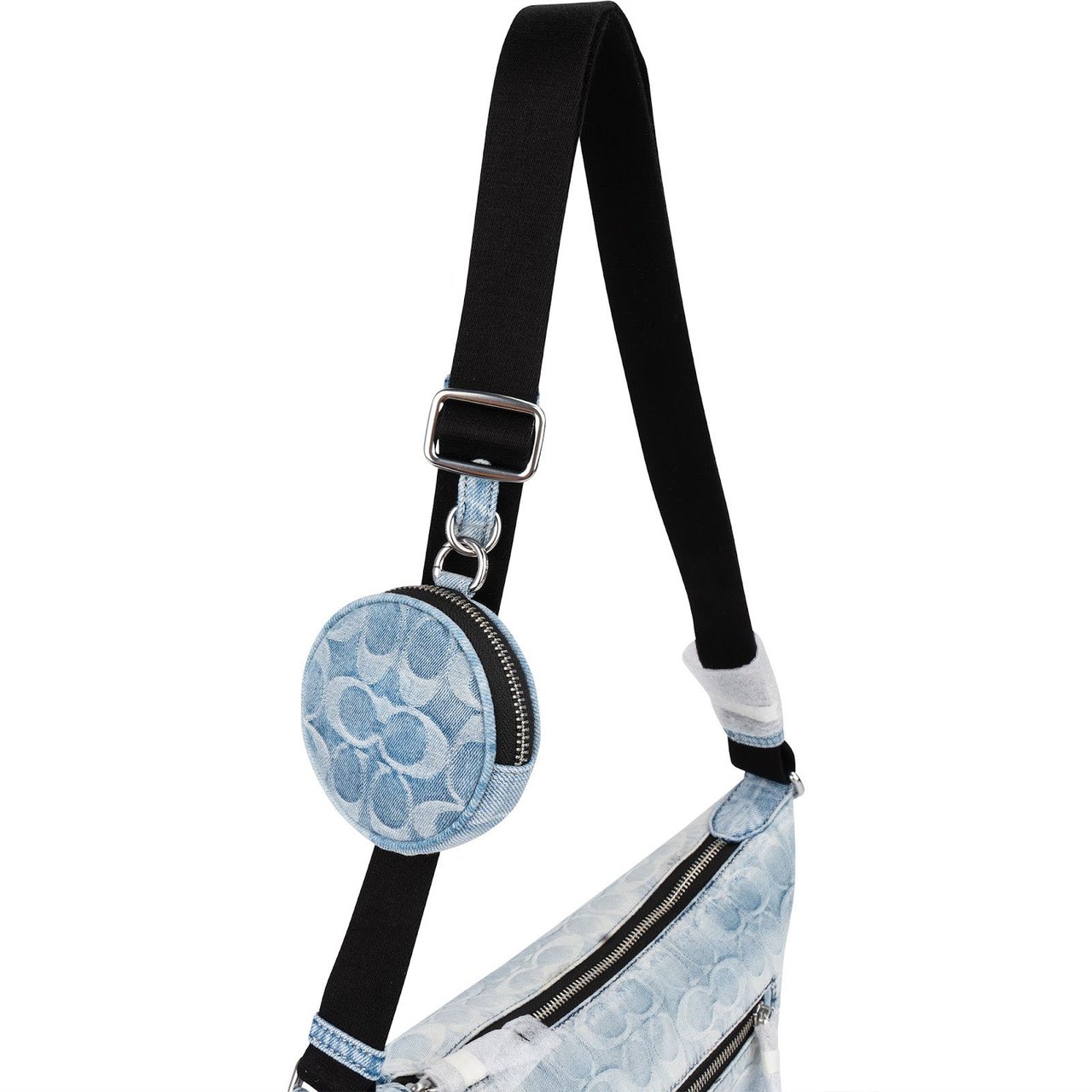 Coach Monogram Signature Denim Jamie Camera Crossbody Bag Lichtblauw