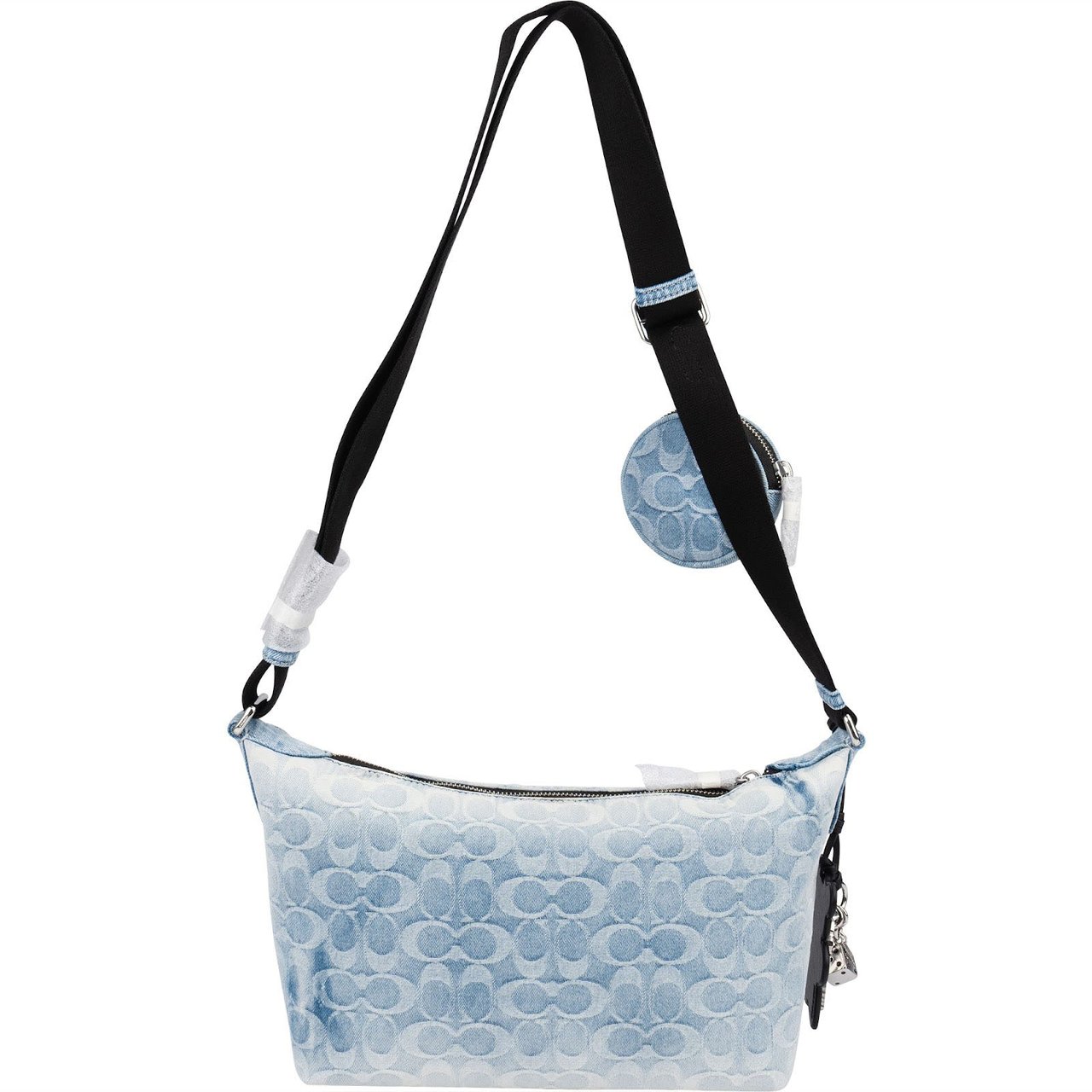 Coach Monogram Signature Denim Jamie Camera Crossbody Bag Lichtblauw