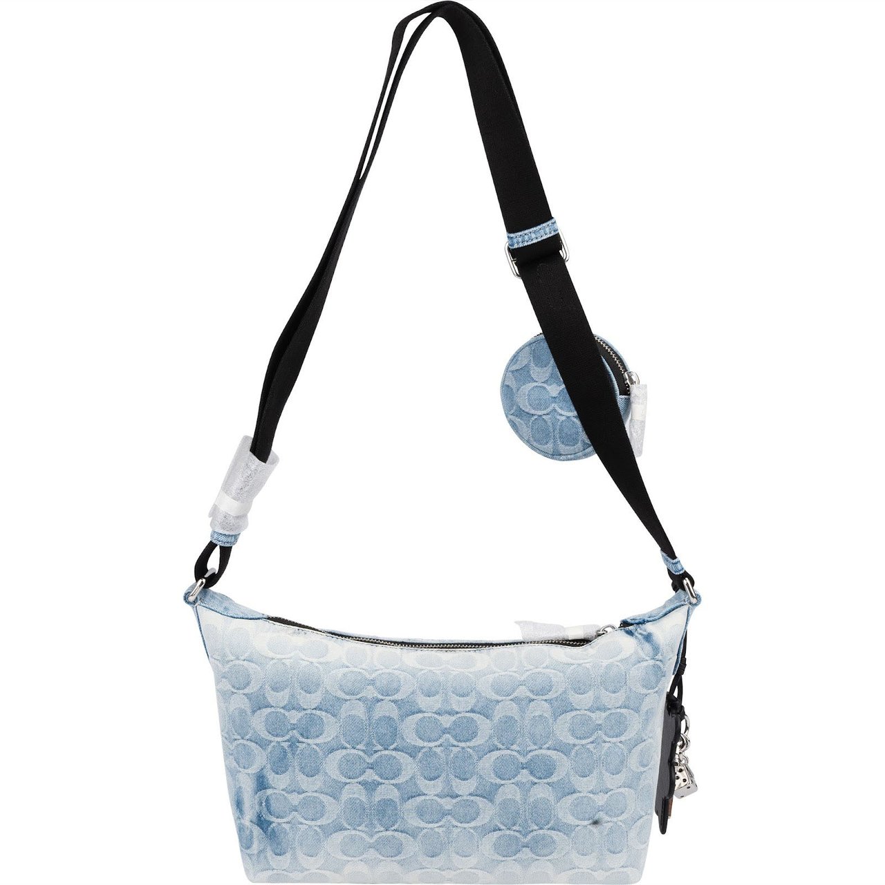 Coach Monogram Signature Denim Jamie Camera Crossbody Bag Lichtblauw