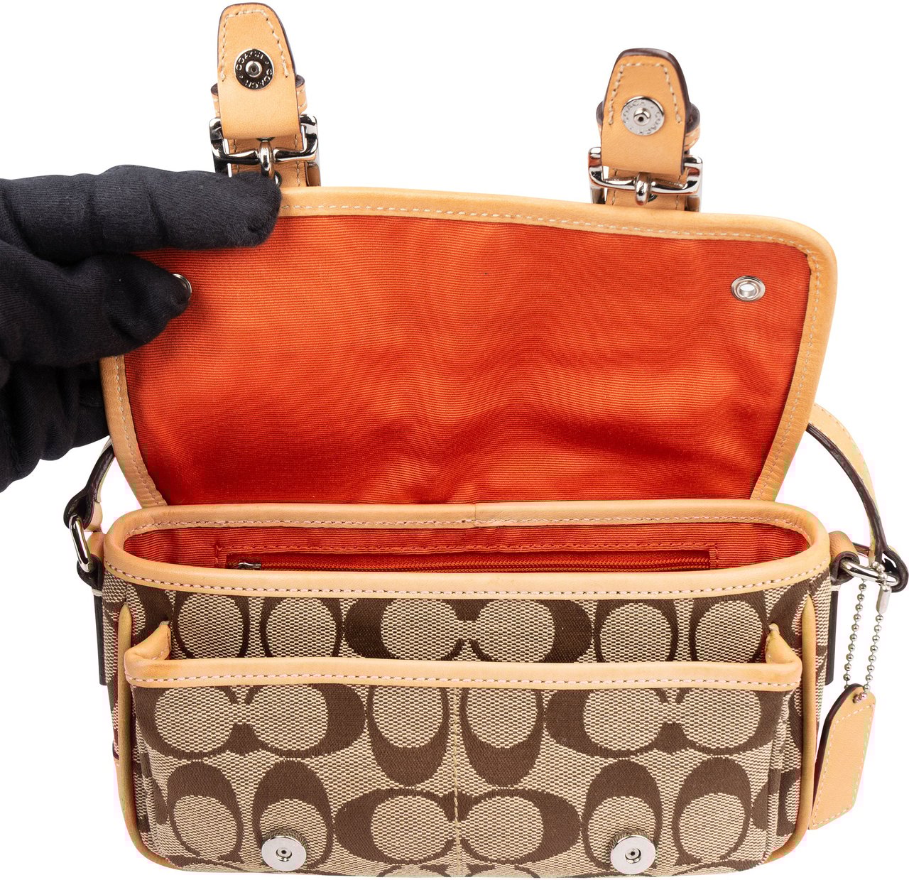 Coach Coach Monogram Pocket Mini Crossbody Bag Bruin