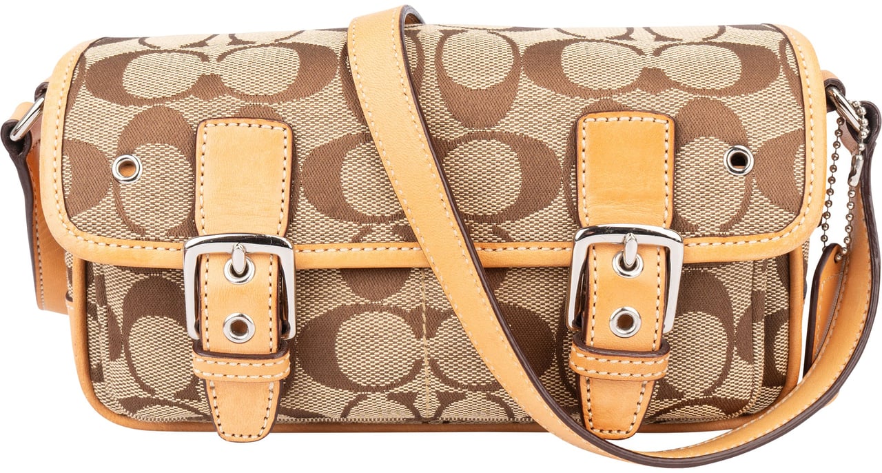 Coach Coach Monogram Pocket Mini Crossbody Bag Bruin
