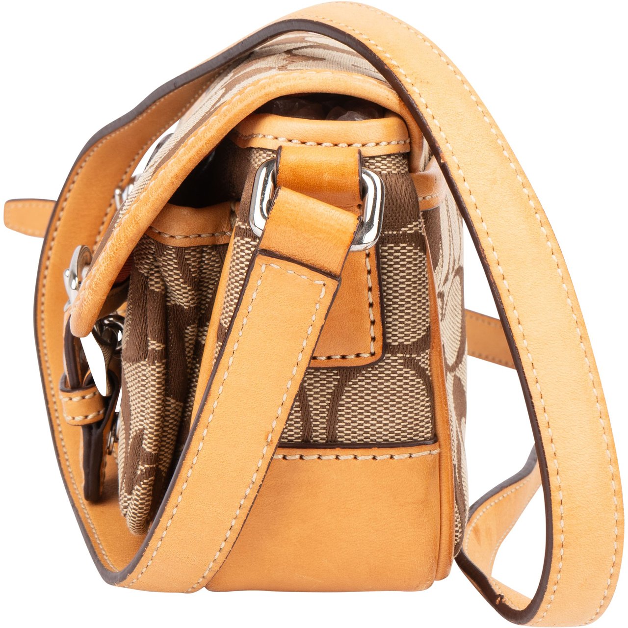 Coach Coach Monogram Pocket Mini Crossbody Bag Bruin