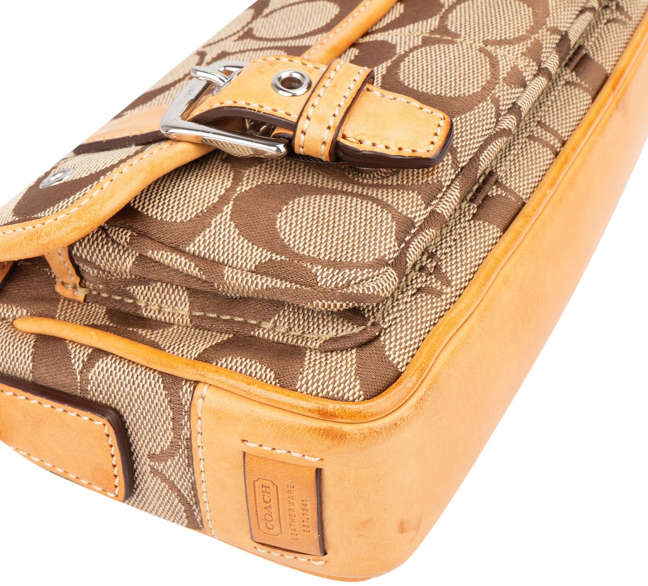 Coach Coach Monogram Pocket Mini Crossbody Bag Bruin