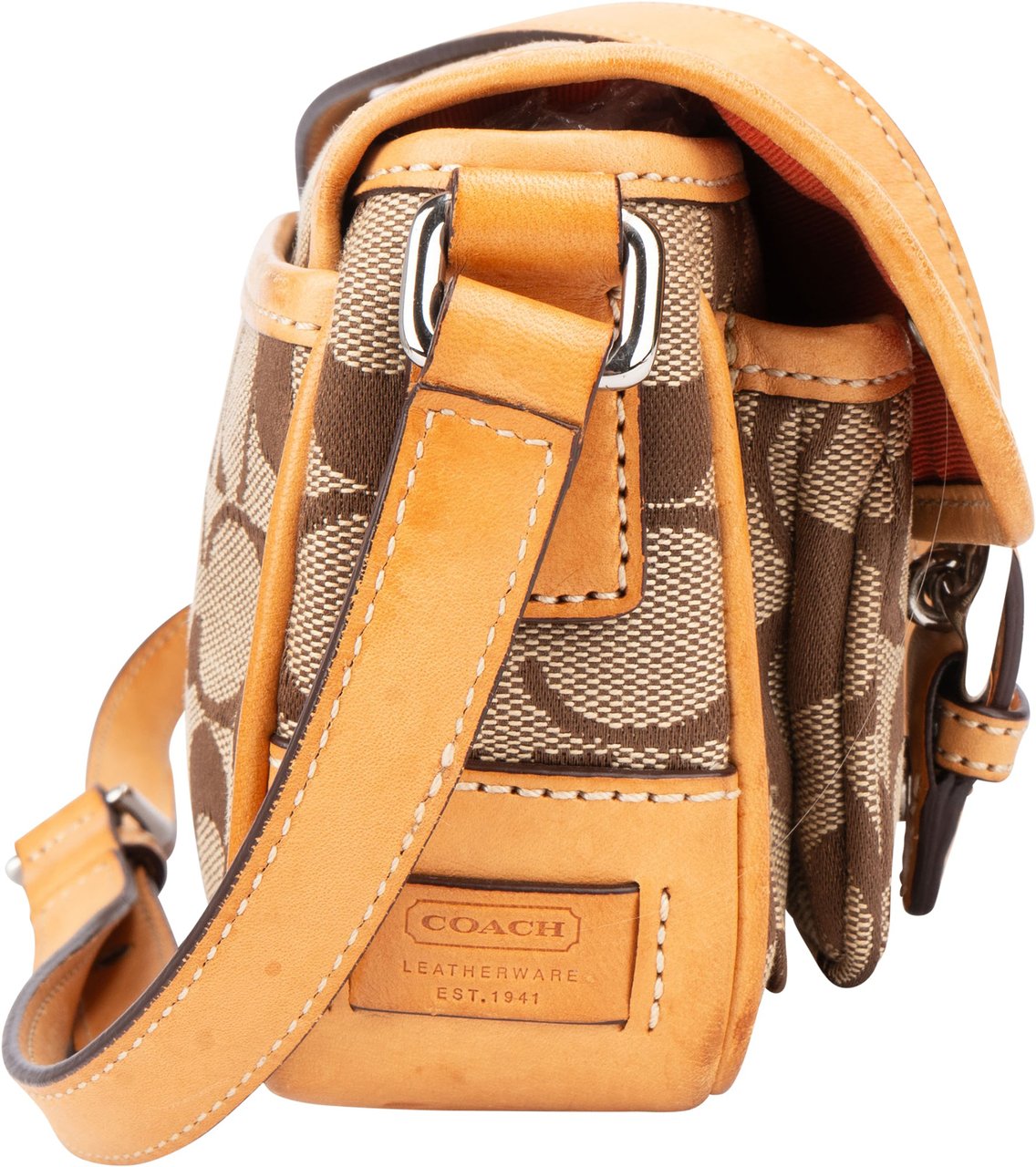 Coach Coach Monogram Pocket Mini Crossbody Bag Bruin