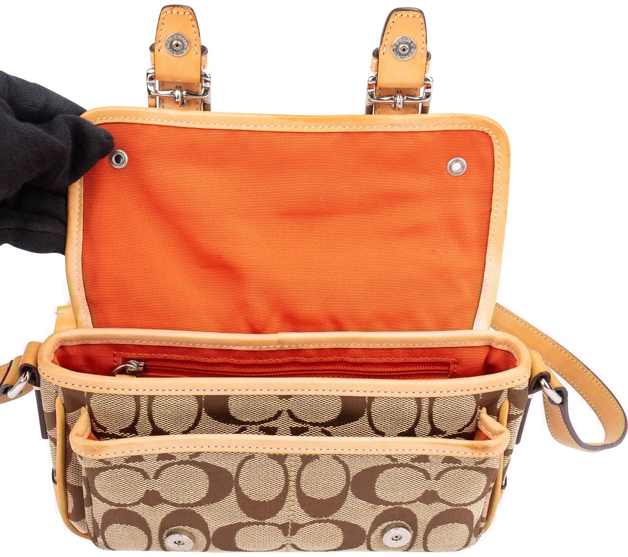 Coach Coach Monogram Pocket Mini Crossbody Bag Bruin