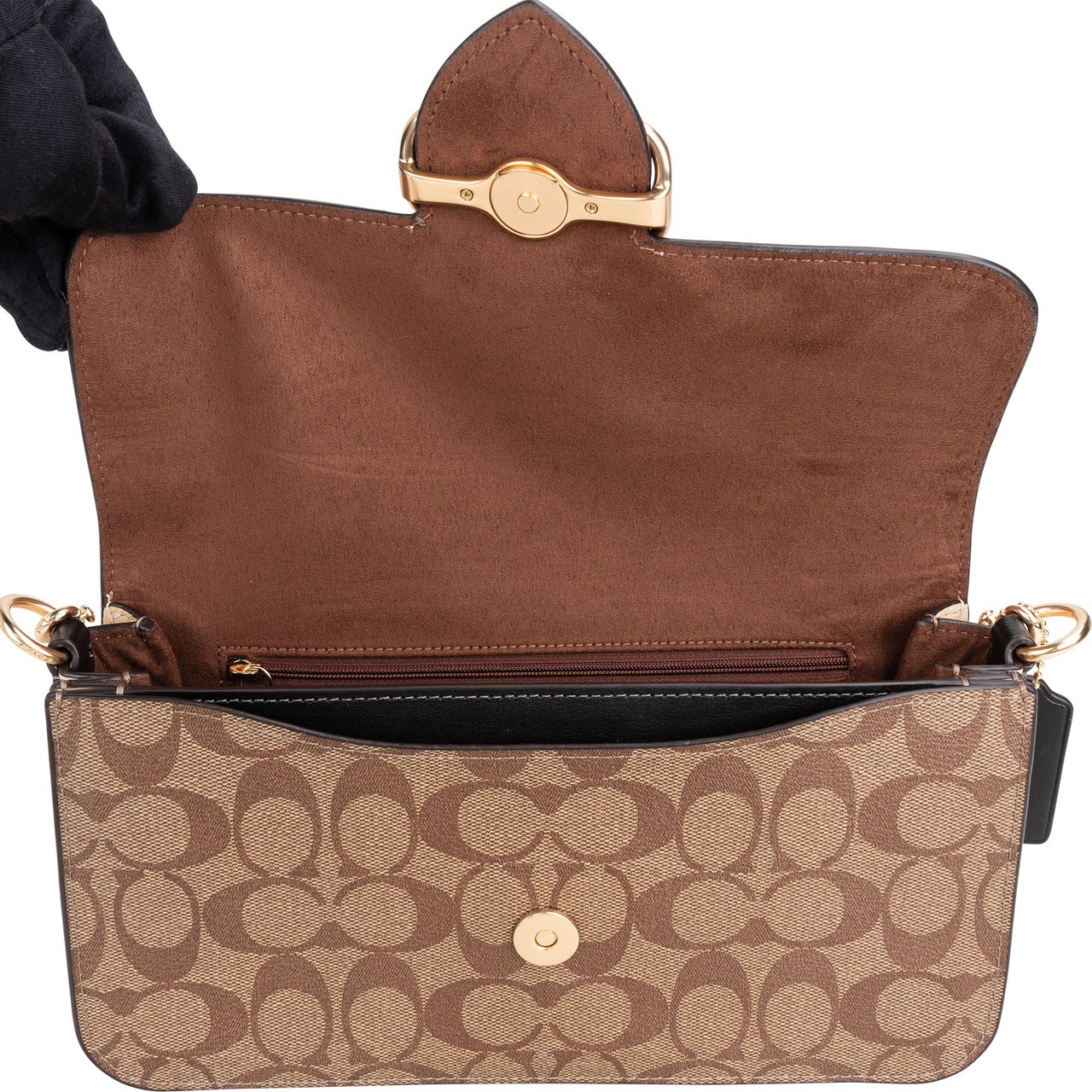 Coach Coach Classic Monogram Colorblock Shoulder Bag Bruin