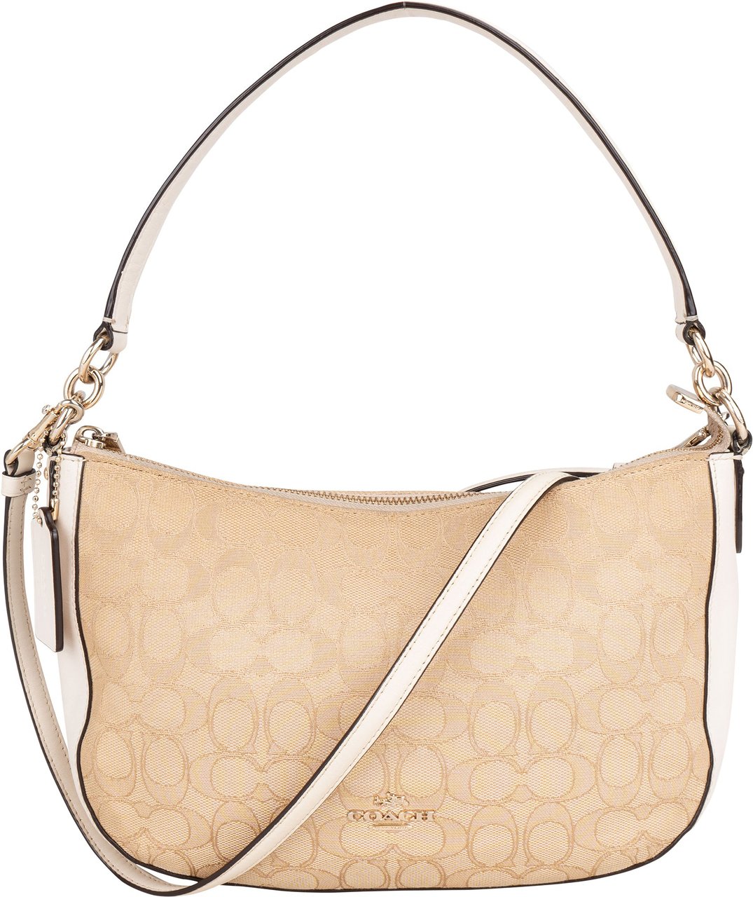 Coach Jacquard Monogram Handbag Beige