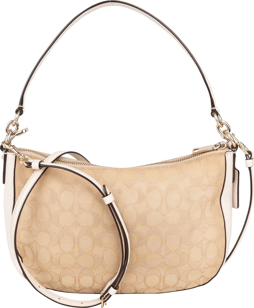 Coach Jacquard Monogram Handbag Beige