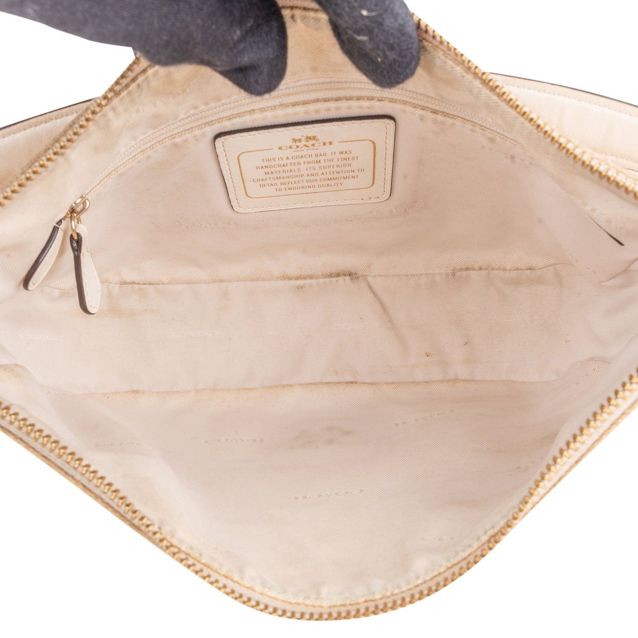 Coach Jacquard Monogram Handbag Beige