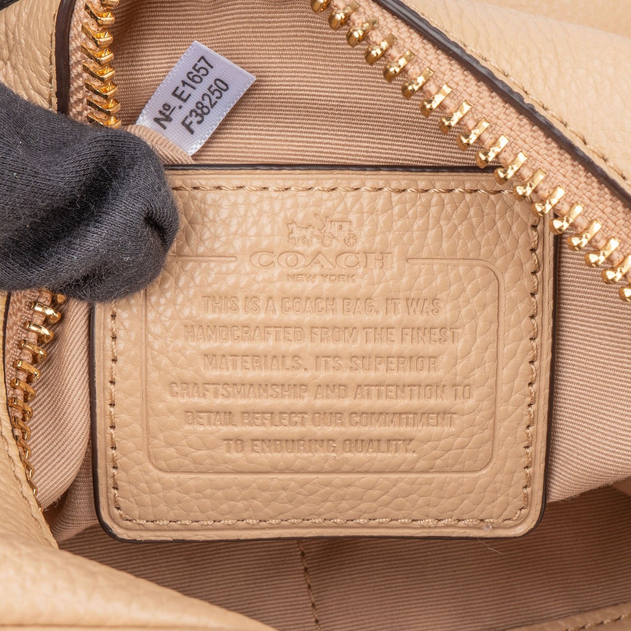 Coach Coach Leather Harley Shoulder Bag Beige