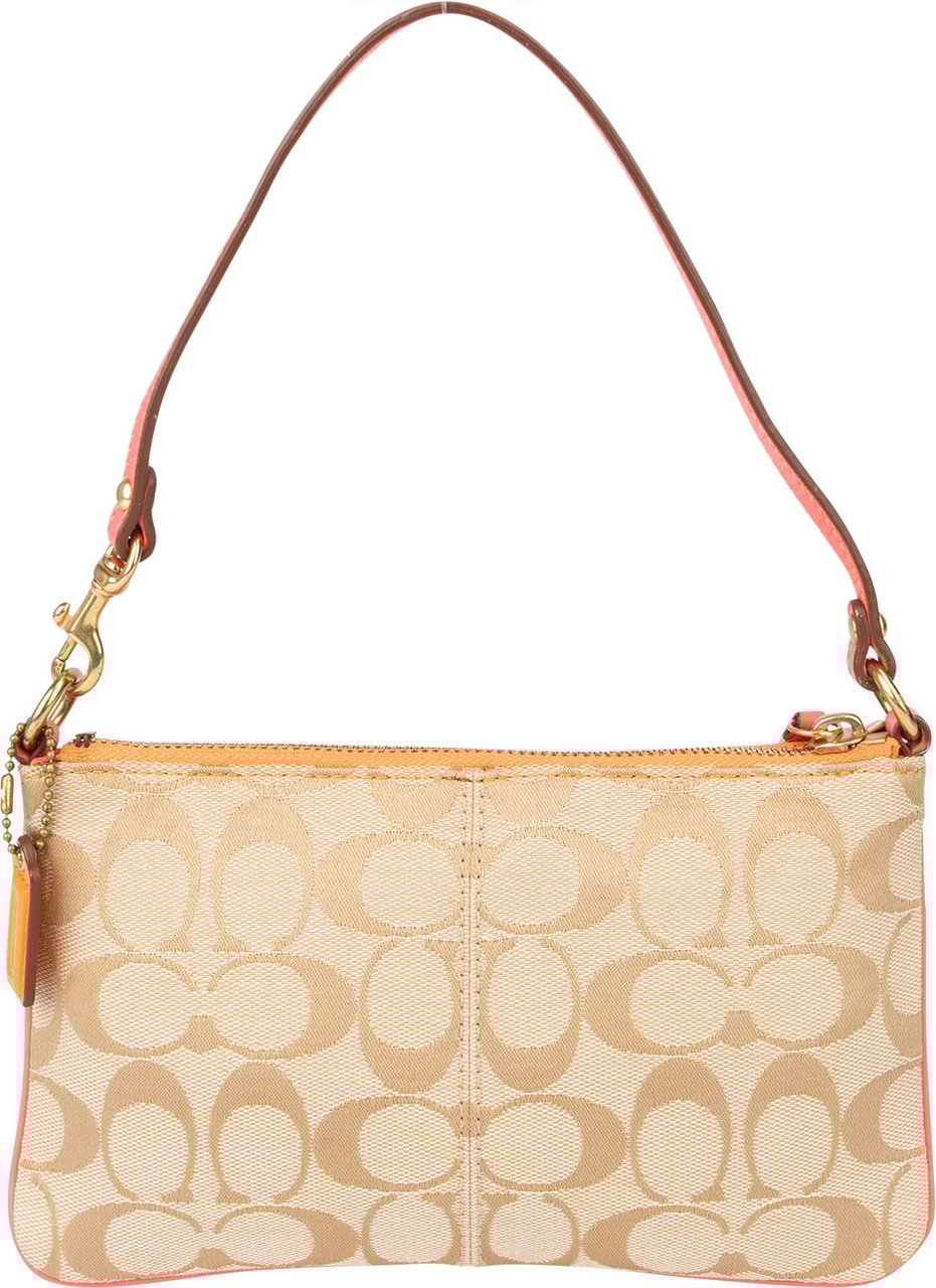 Coach Coach Monogram Mini Zip Handbag Bruin