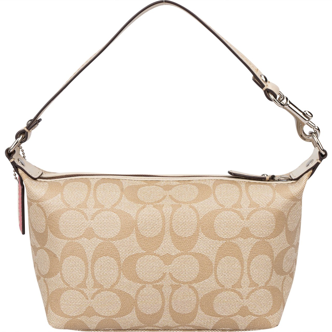 Coach Canvas Monogram Stripe Handbag Beige