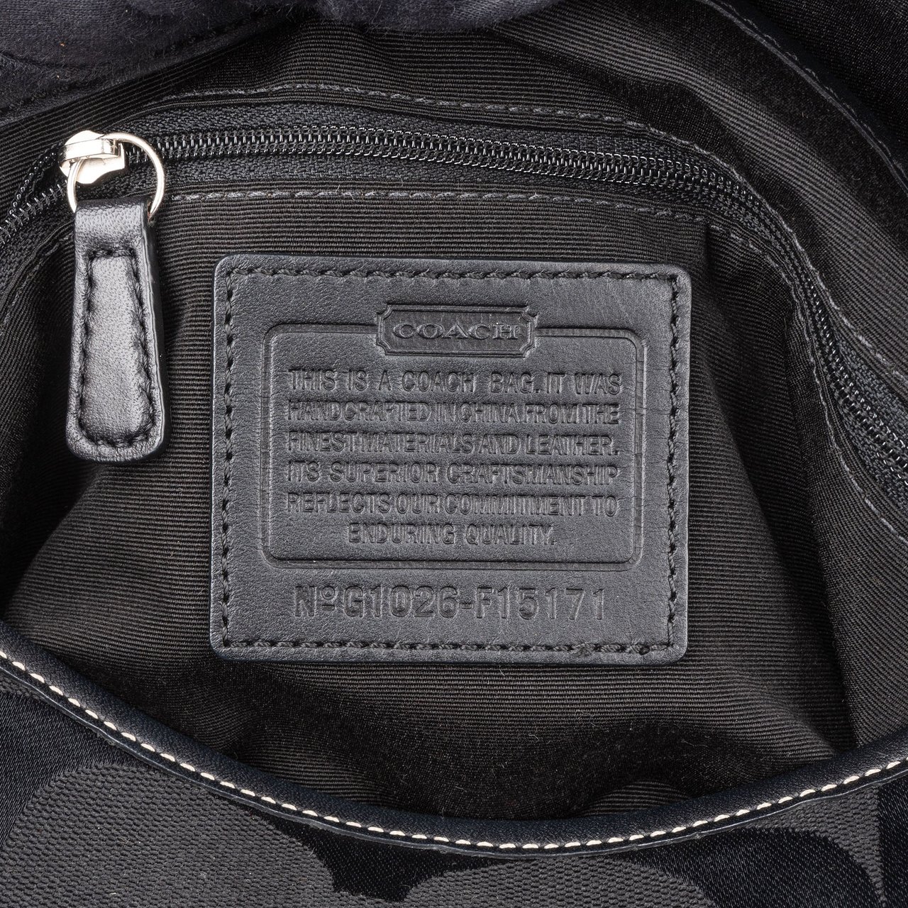 Coach Coach Monogram Turnlock Shoulder Bag Zwart