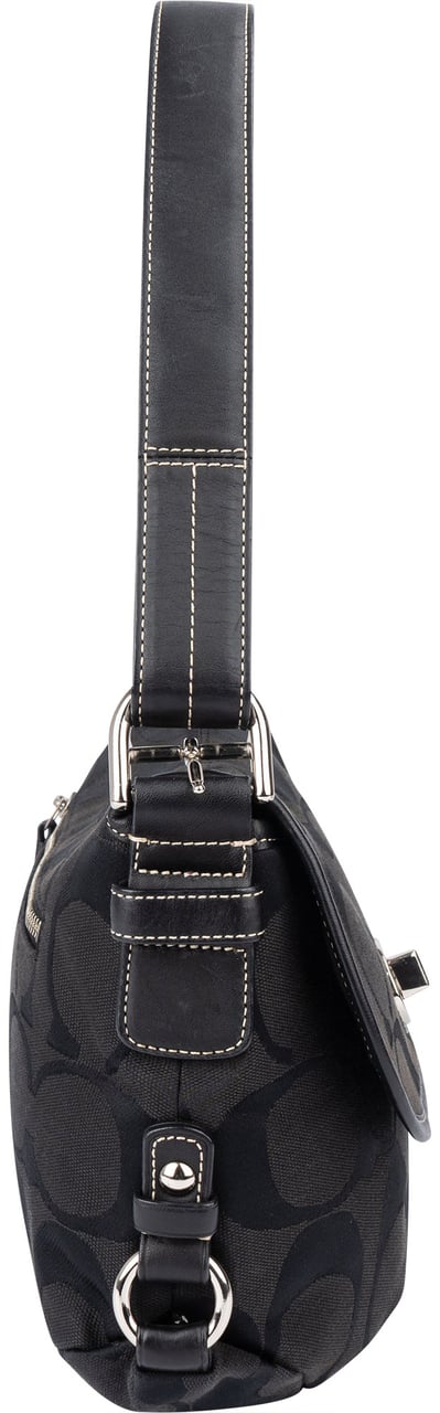 Coach Coach Monogram Turnlock Shoulder Bag Zwart