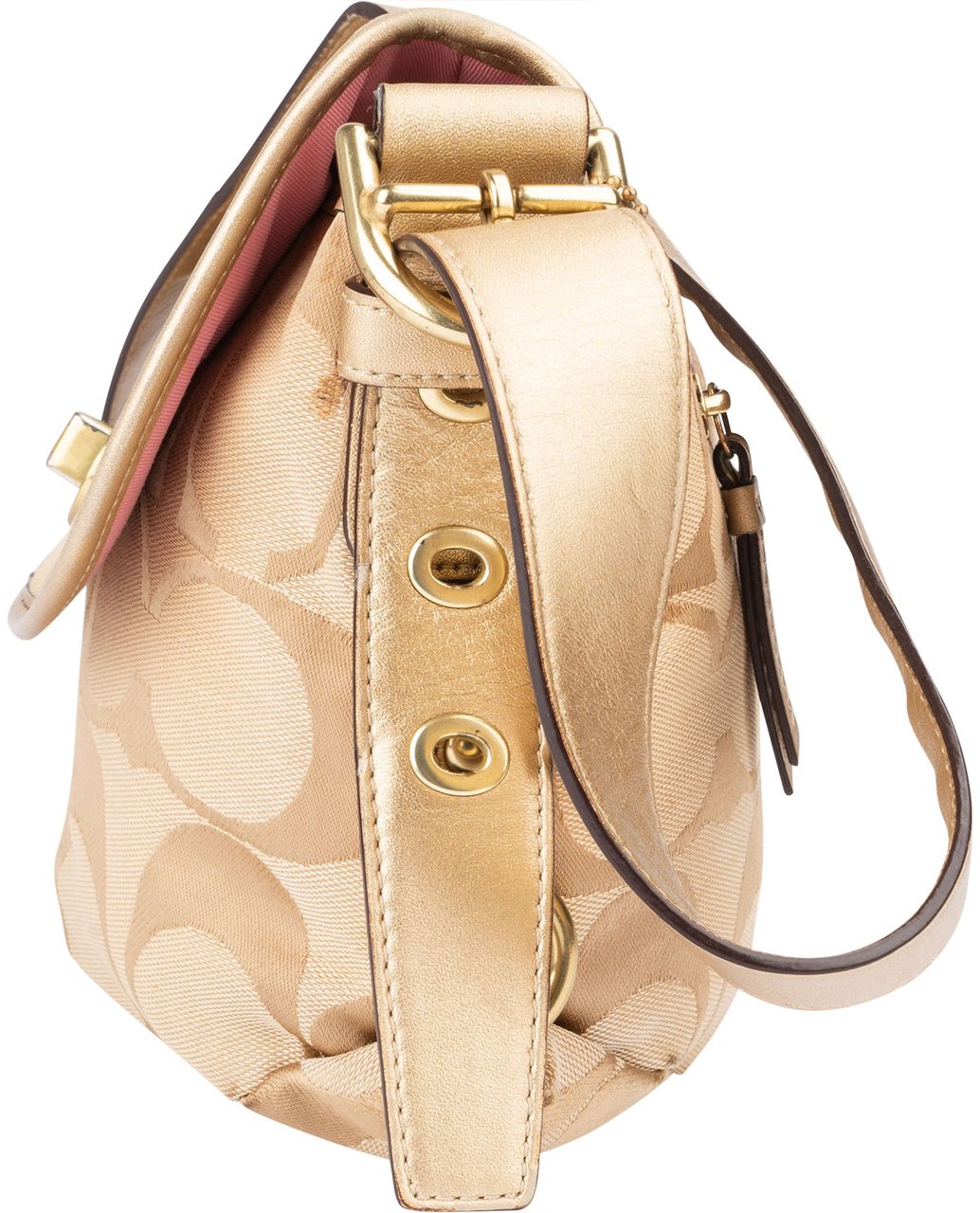 Coach Coach Big Monogram Turnlock Crossbody Bag Beige