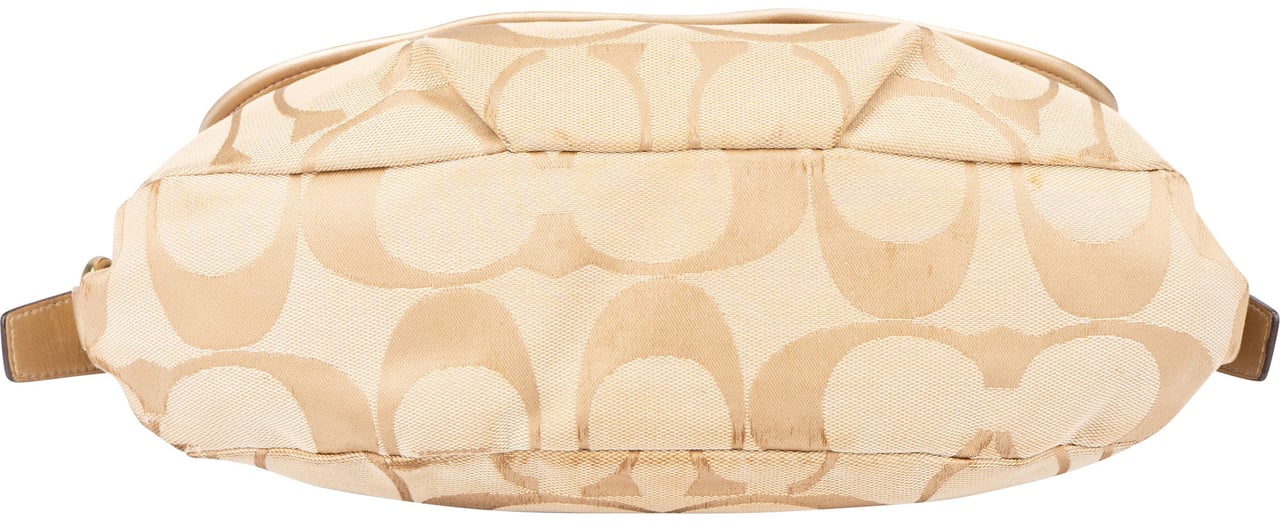 Coach Coach Big Monogram Turnlock Crossbody Bag Beige