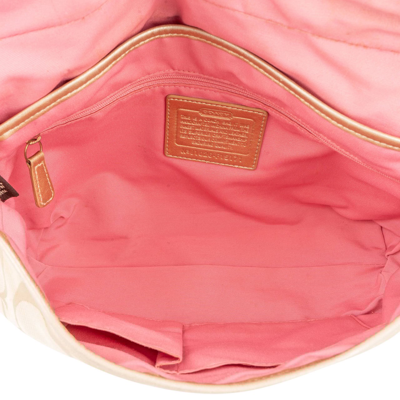 Coach Coach Big Monogram Turnlock Crossbody Bag Beige