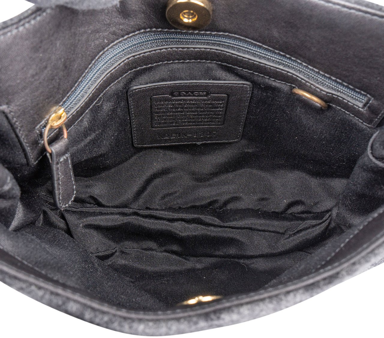 Coach Coach Wool Monogram Penelope Shoulder Bag Zwart