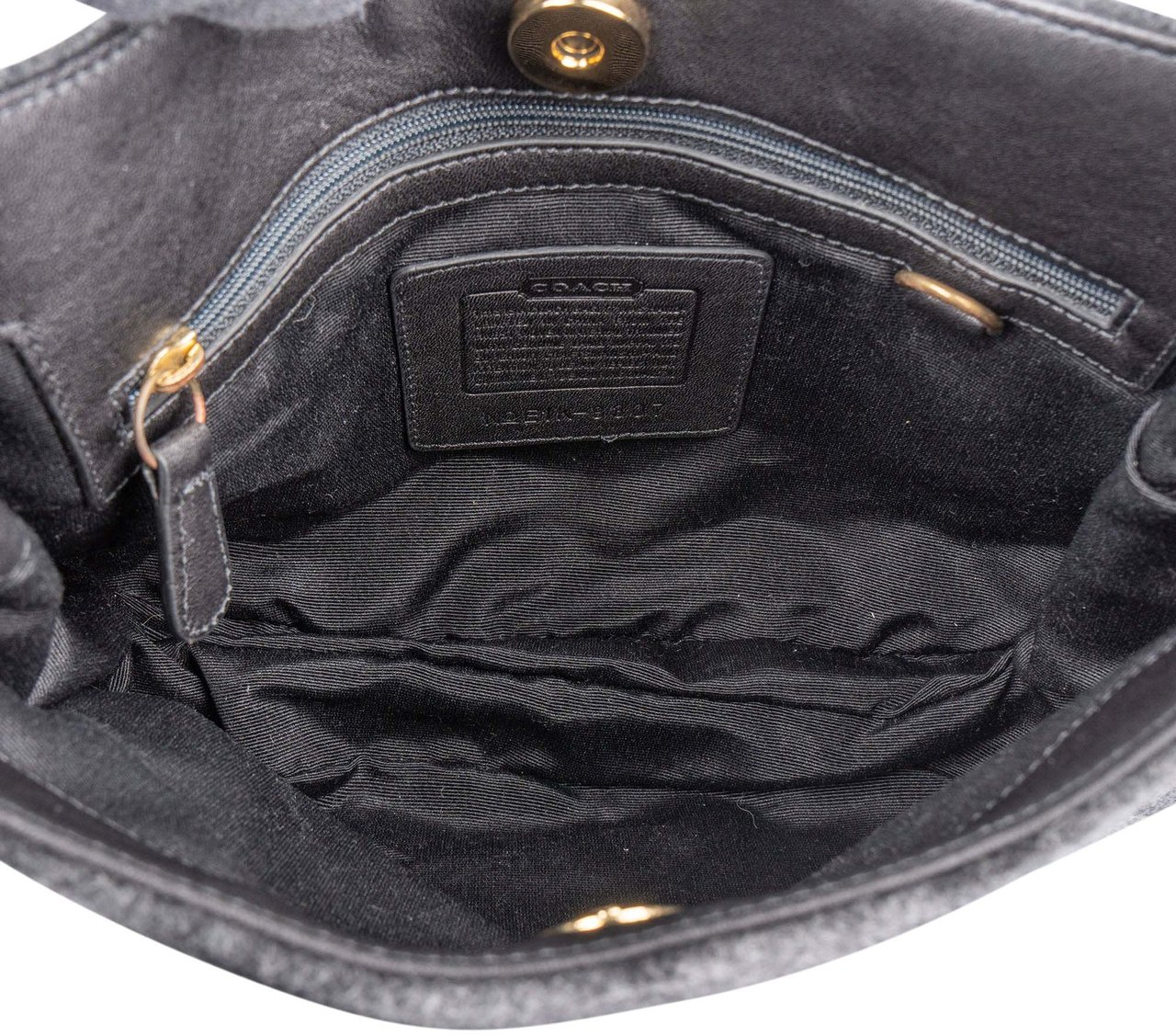 Coach Wool Monogram Penelope Shoulder Bag Zwart