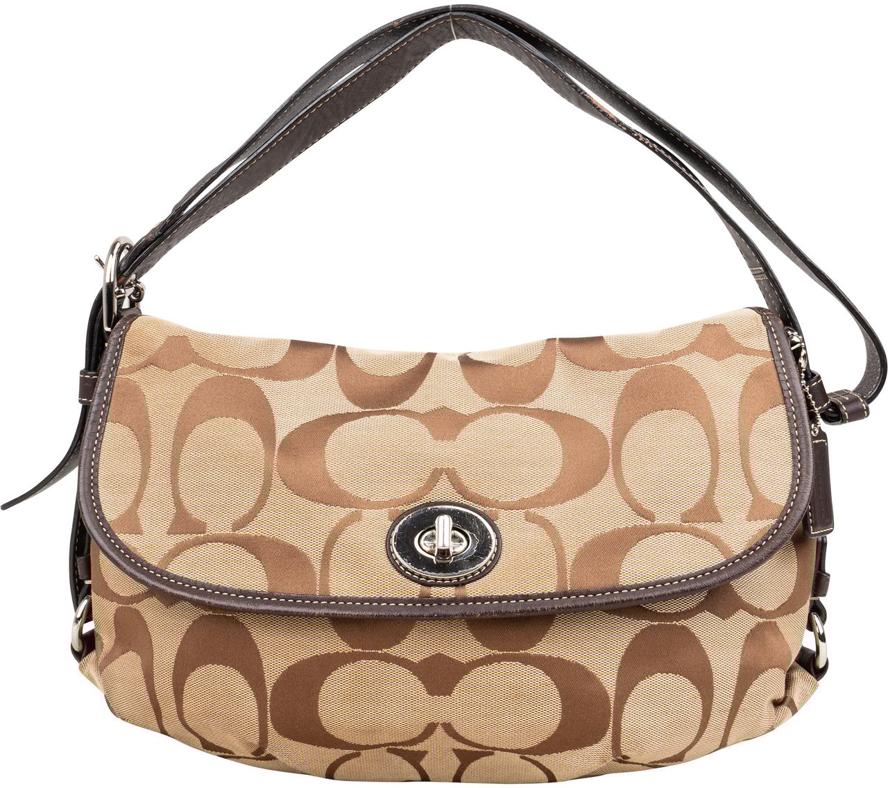 Coach Coach Big Monogram Turnlock Handbag Bruin