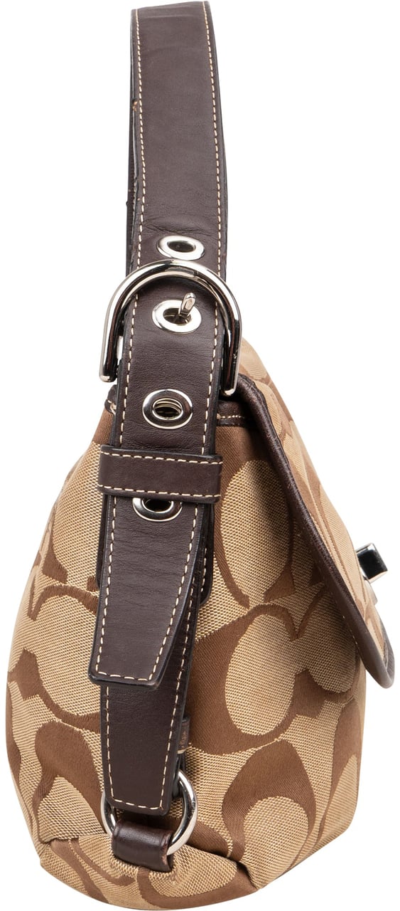 Coach Coach Big Monogram Turnlock Handbag Bruin