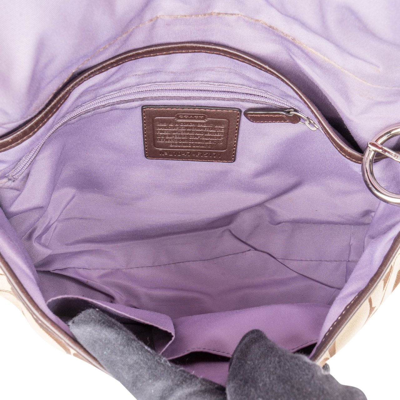 Coach Coach Big Monogram Turnlock Handbag Bruin