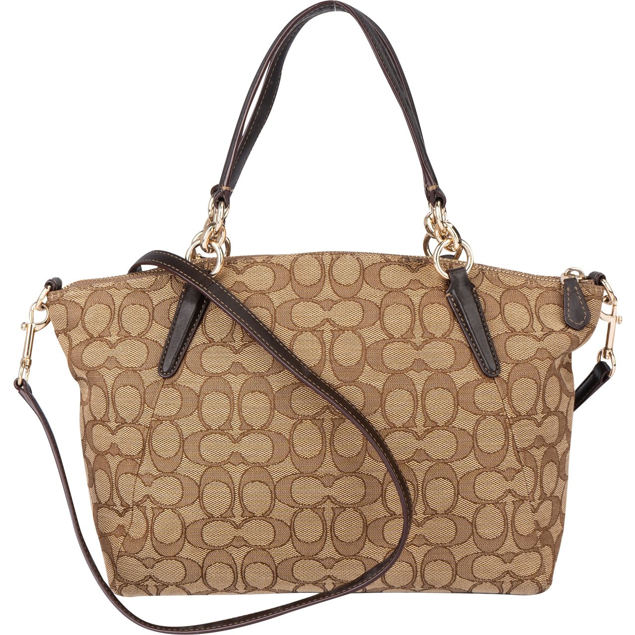 Coach Coach Signature Monogram Kelsey Handbag Bruin