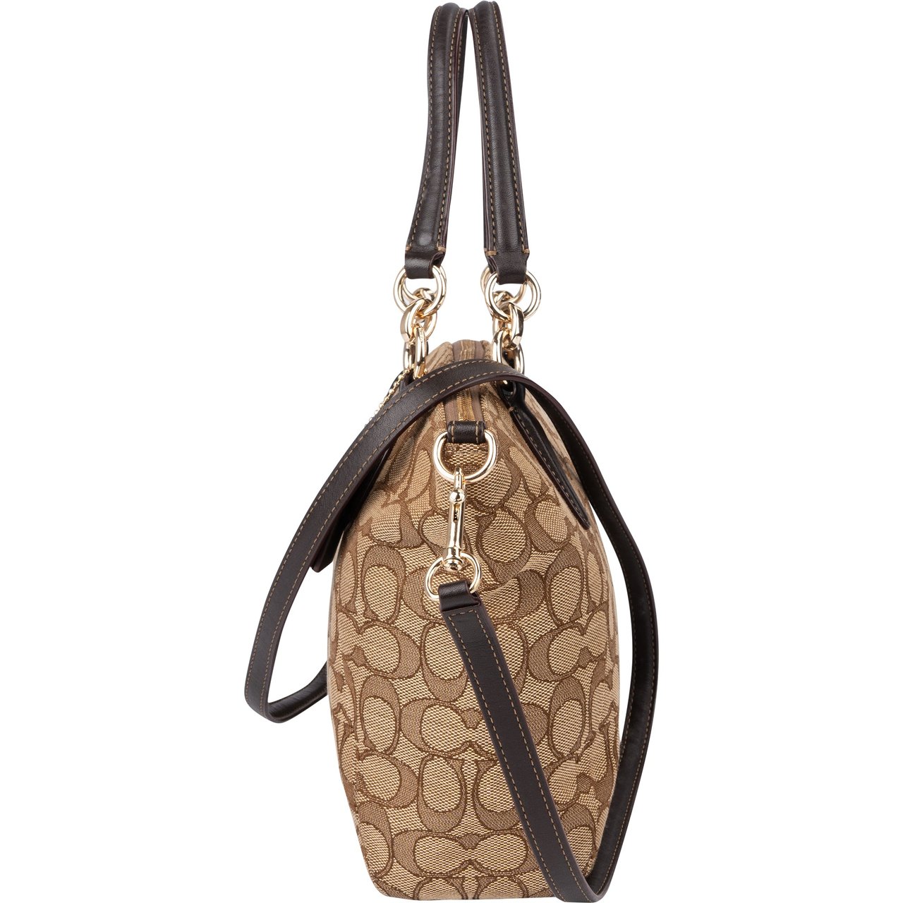 Coach Coach Signature Monogram Kelsey Handbag Bruin
