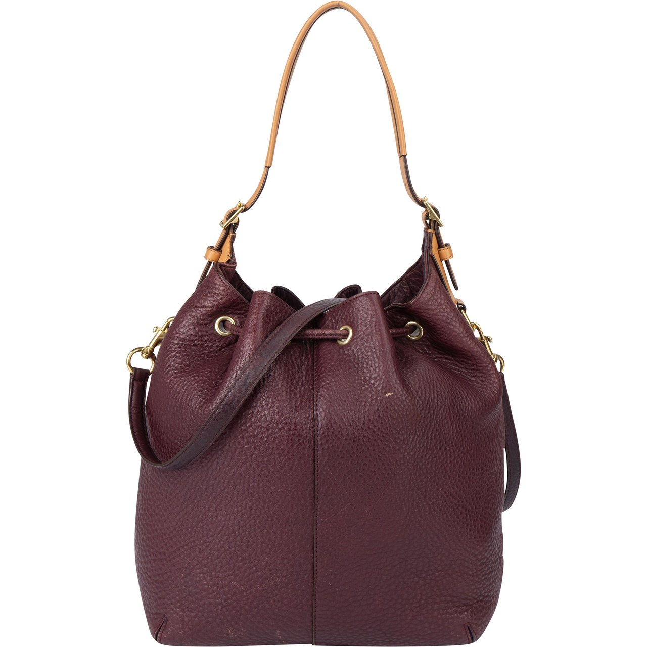 Coach Coach Purple Leather Bucket Shoulder Bag Paars