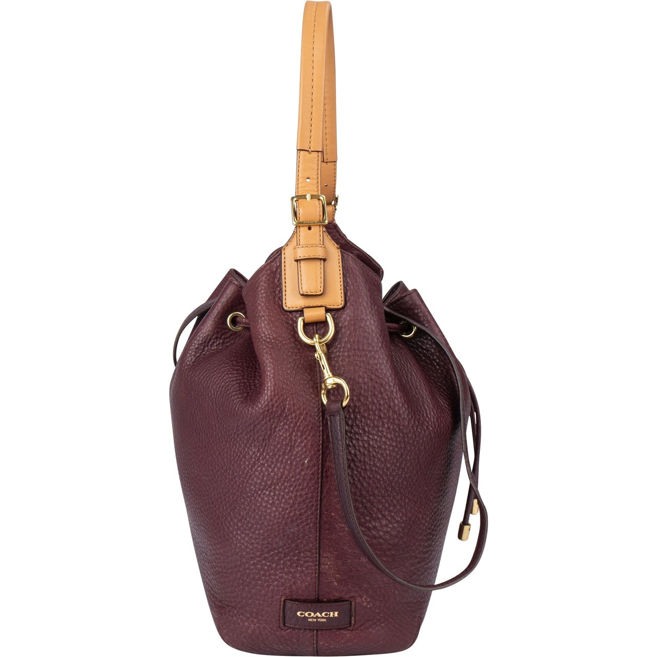 Coach Coach Purple Leather Bucket Shoulder Bag Paars
