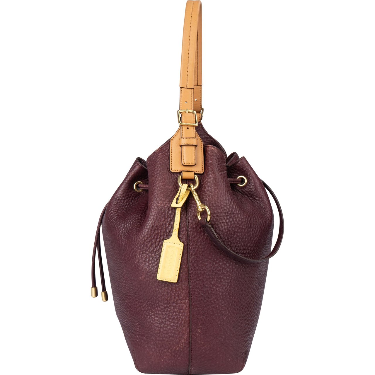 Coach Coach Purple Leather Bucket Shoulder Bag Paars