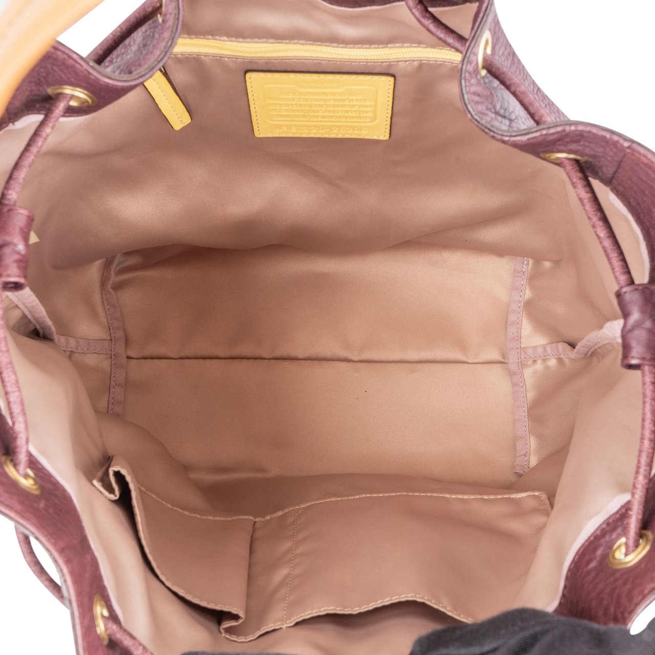 Coach Coach Purple Leather Bucket Shoulder Bag Paars