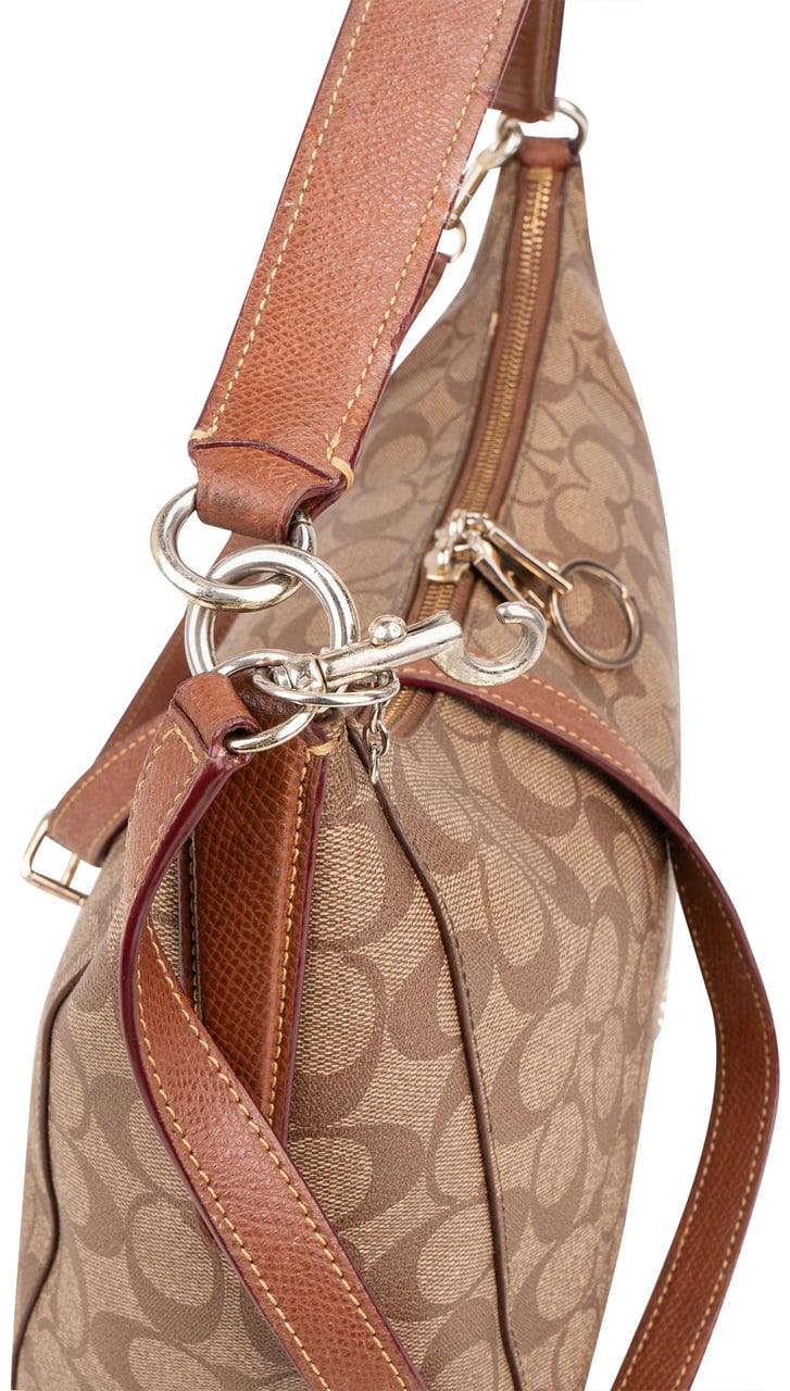 Coach Coach Canvas Monogram Hobo Bag Bruin