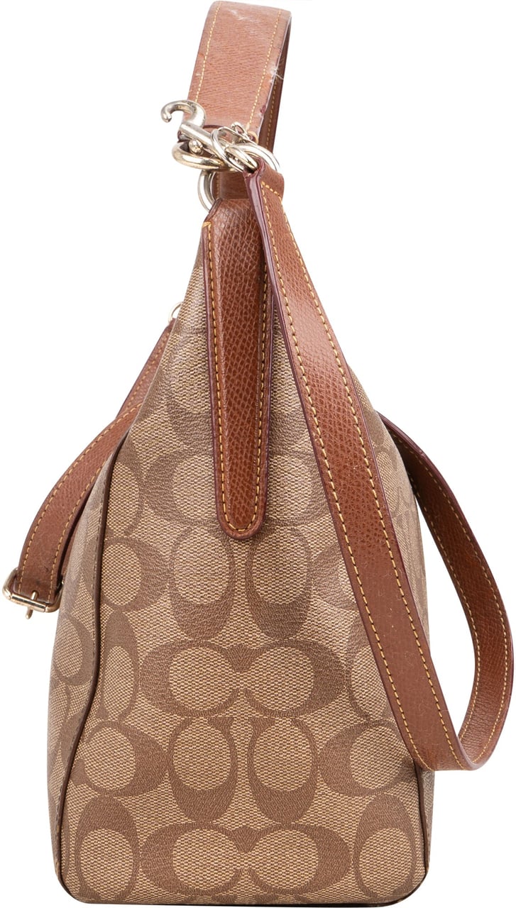 Coach Coach Canvas Monogram Hobo Bag Bruin