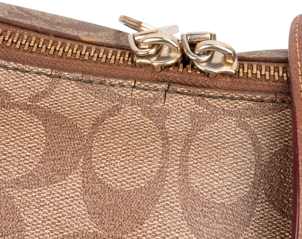 Coach Coach Canvas Monogram Hobo Bag Bruin