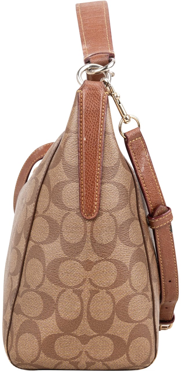 Coach Coach Canvas Monogram Hobo Bag Bruin