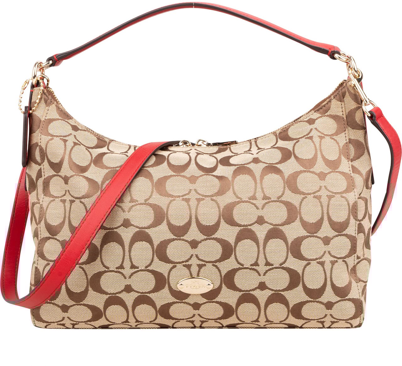 Coach Coach Signature Monogram Hobo Bag Bruin