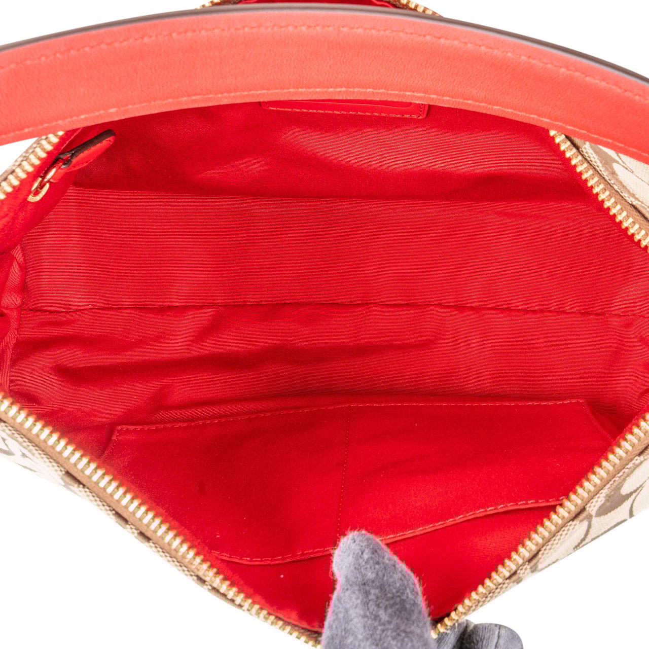 Coach Coach Signature Monogram Hobo Bag Bruin