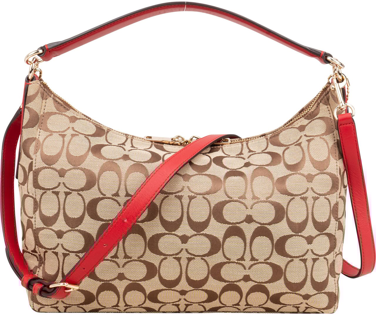 Coach Coach Signature Monogram Hobo Bag Bruin