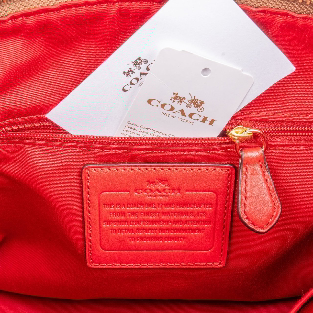 Coach Coach Signature Monogram Hobo Bag Bruin