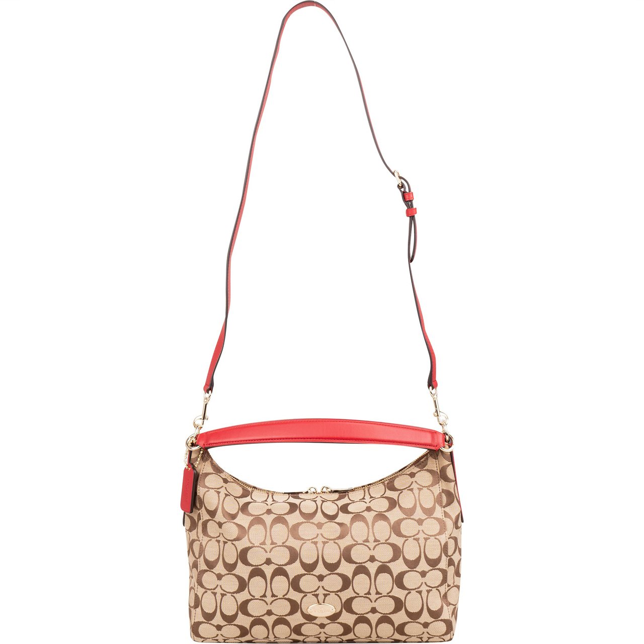 Coach Coach Signature Monogram Hobo Bag Bruin