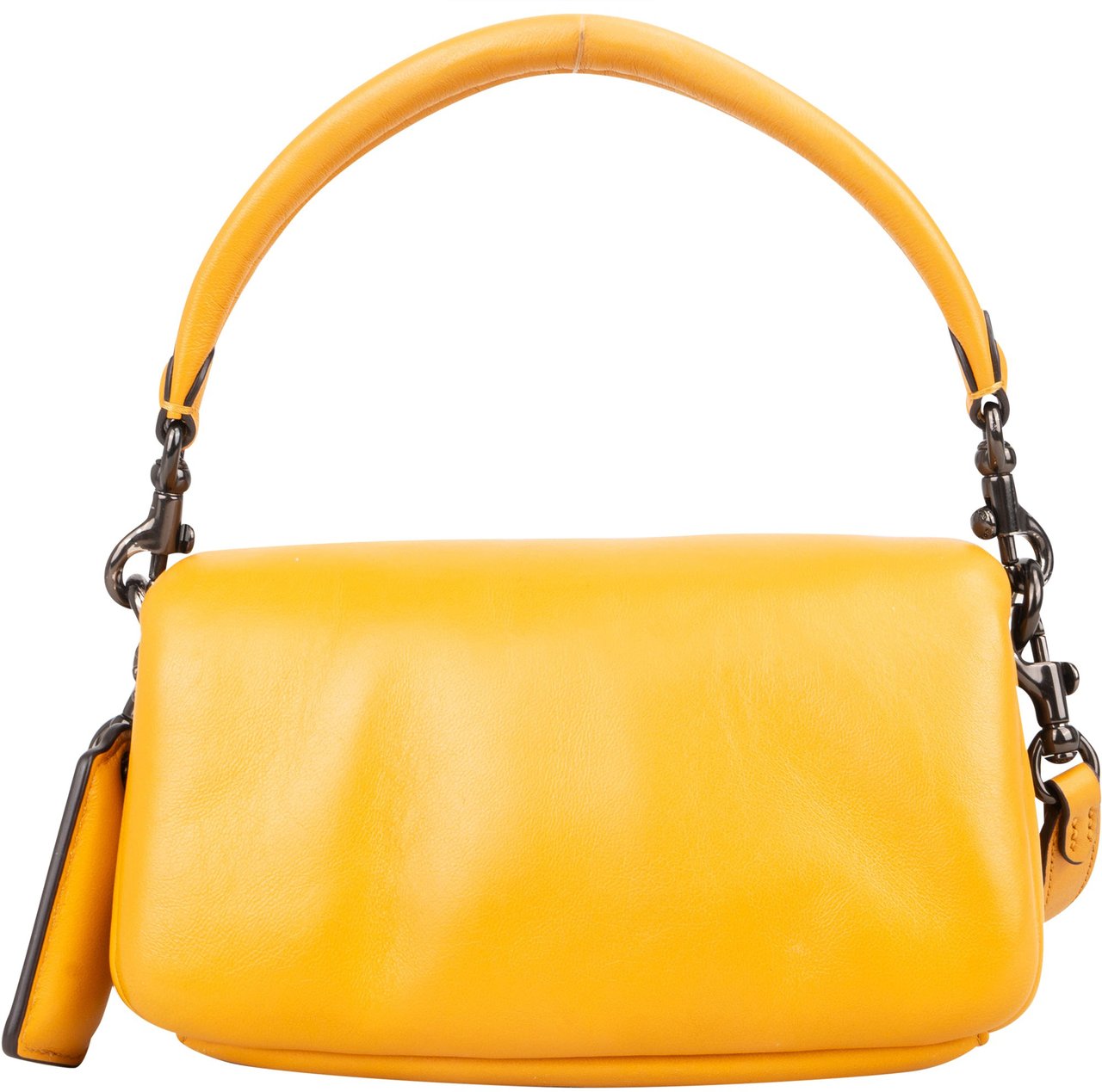 Coach Coach Yellow Leather Tabby 18 Handbag Geel