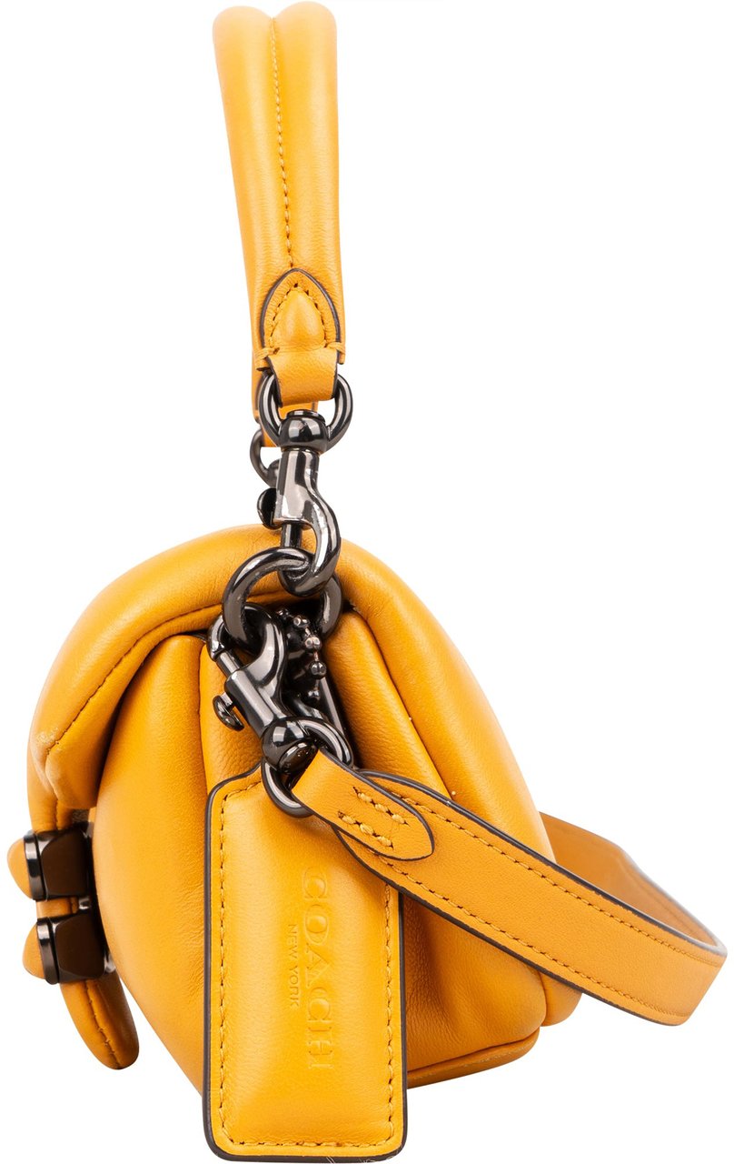 Coach Coach Yellow Leather Tabby 18 Handbag Geel