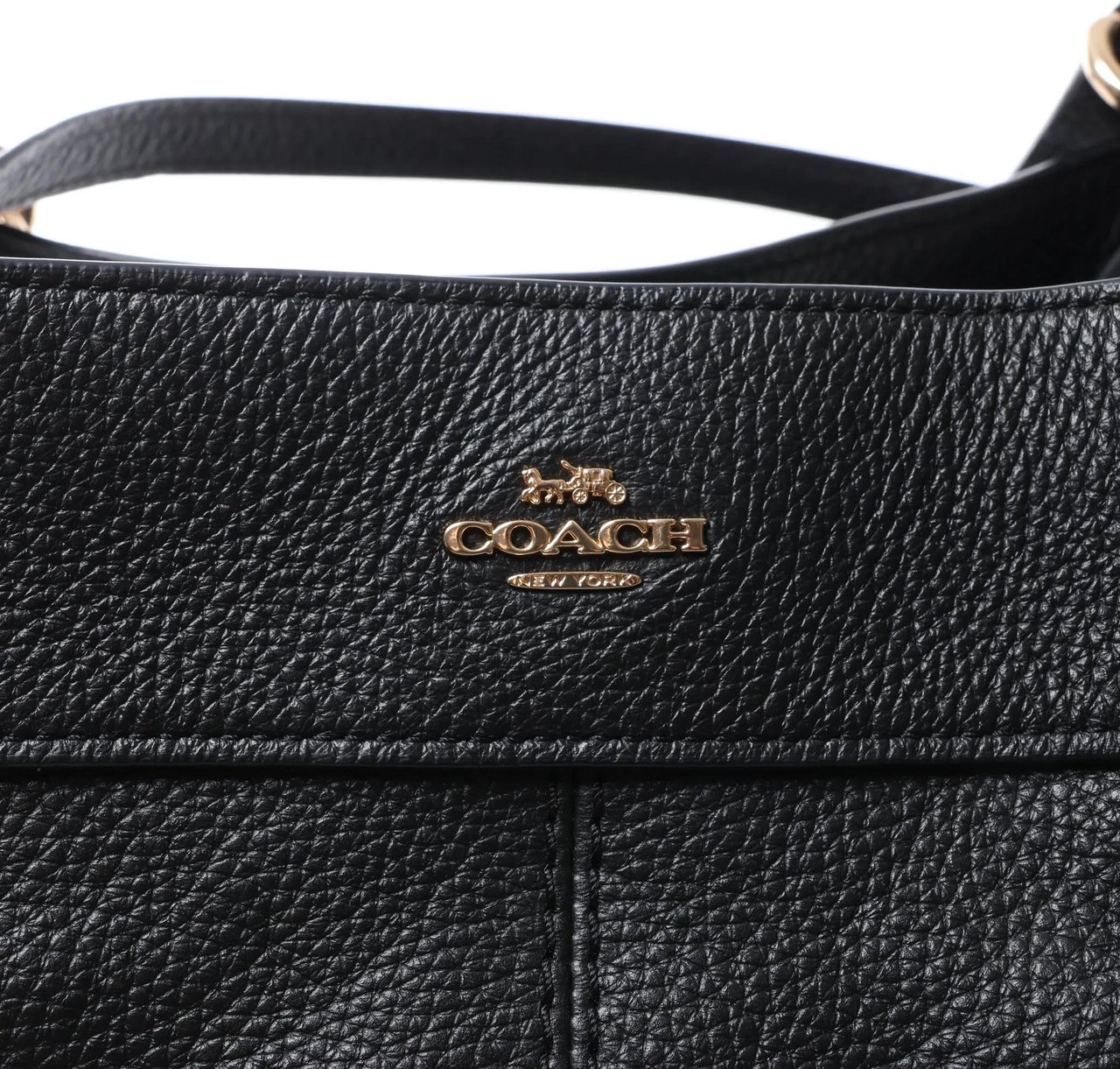 Coach Lexy Pebbled Leather Shoulder Bag in Black Zwart