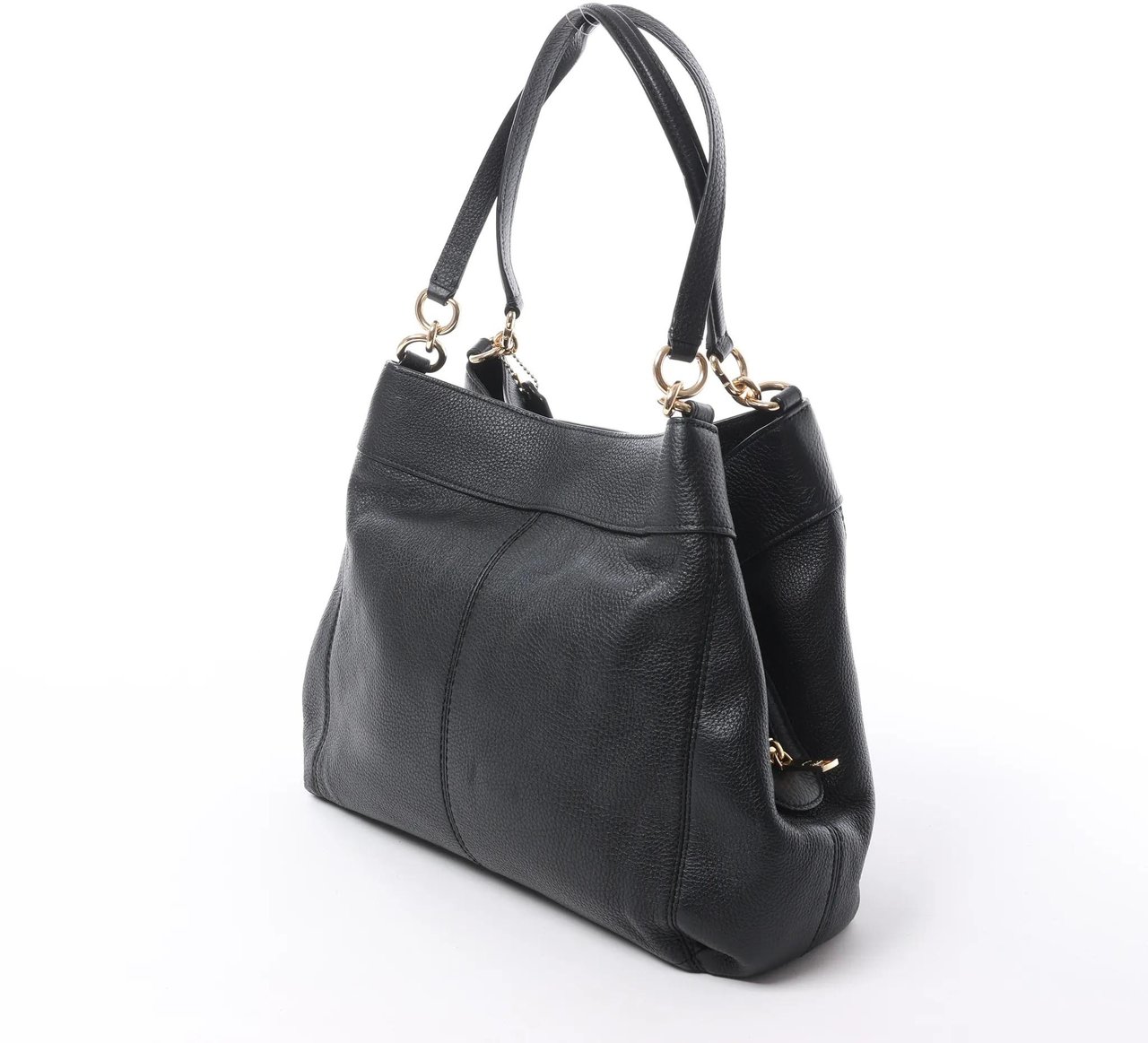 Coach Lexy Pebbled Leather Shoulder Bag in Black Zwart