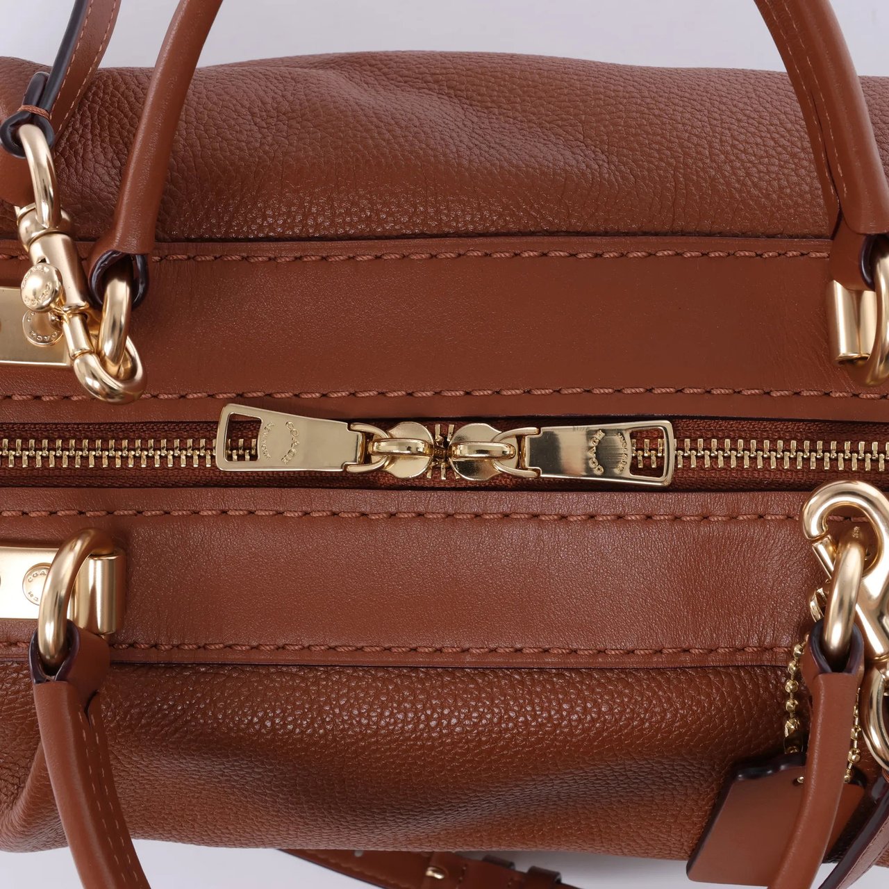 Coach Lane Satchel Leather 2Way Handbag in Brown Bruin