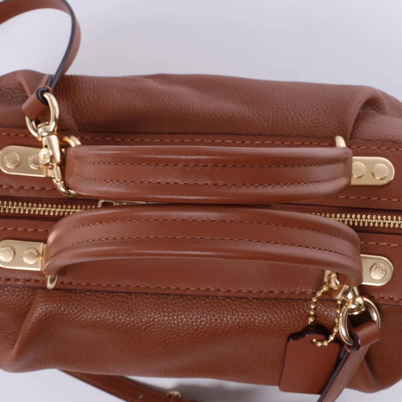 Coach Lane Satchel Leather 2Way Handbag in Brown Bruin