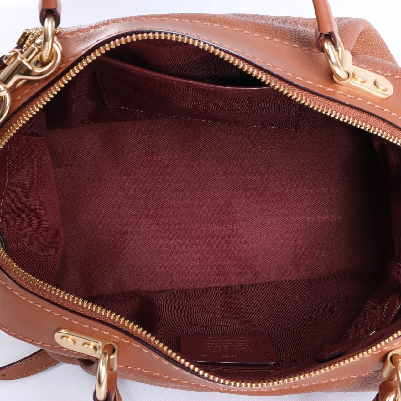 Coach Lane Satchel Leather 2Way Handbag in Brown Bruin