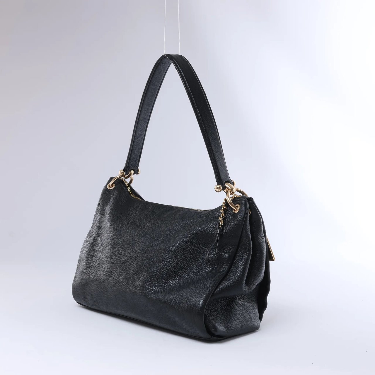 Coach Mia Leather Shoulder Bag in Black Zwart