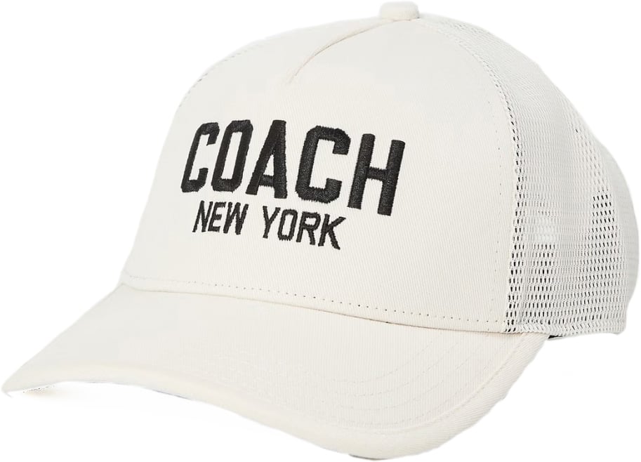 Coach Embroidered Logo Trucker Hat Cap Wit